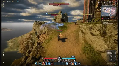 Aion 2 player ESP with corner boxes, faction labels, health bars and distance readouts